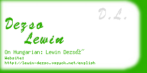 dezso lewin business card